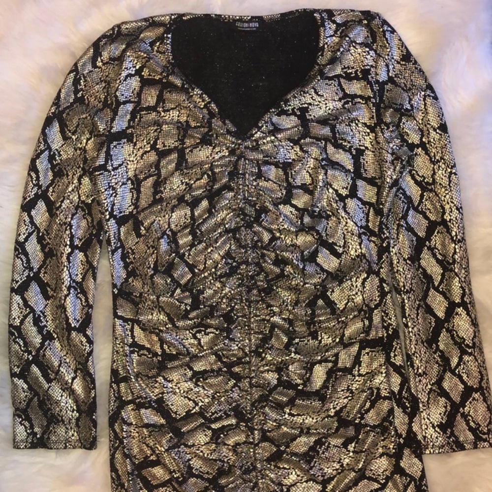 Snakeskin Ruched Dress